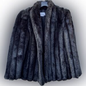 Rondo Casual Women’s Vintage Black Faux Fur Coat